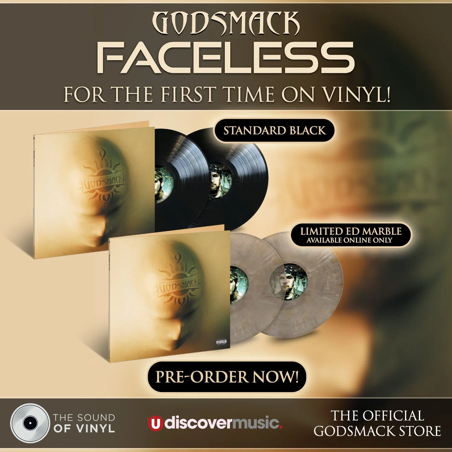 FACELESS FOR THE FIRST TIME ON VINYL! — Godsmack
